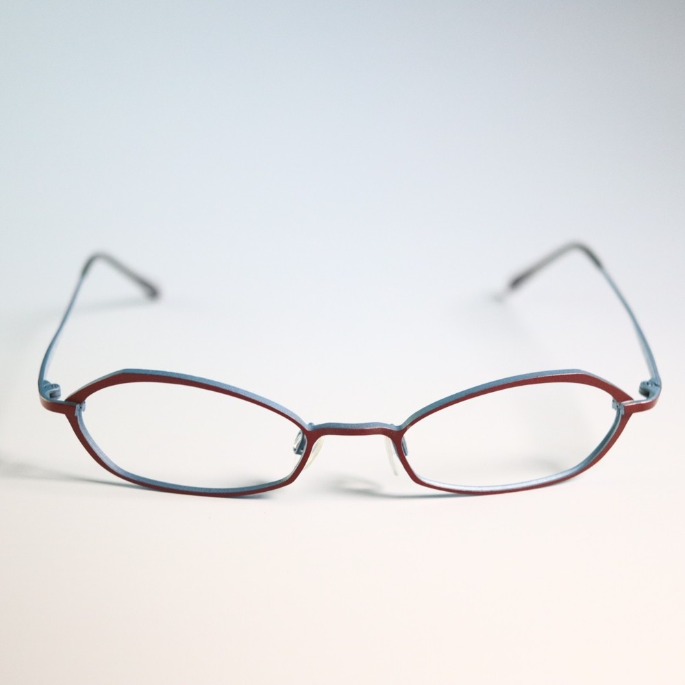 Bevel BRTQ Japan 8536 Pound 49-18 135 eyeglasses red blue slim frame N13